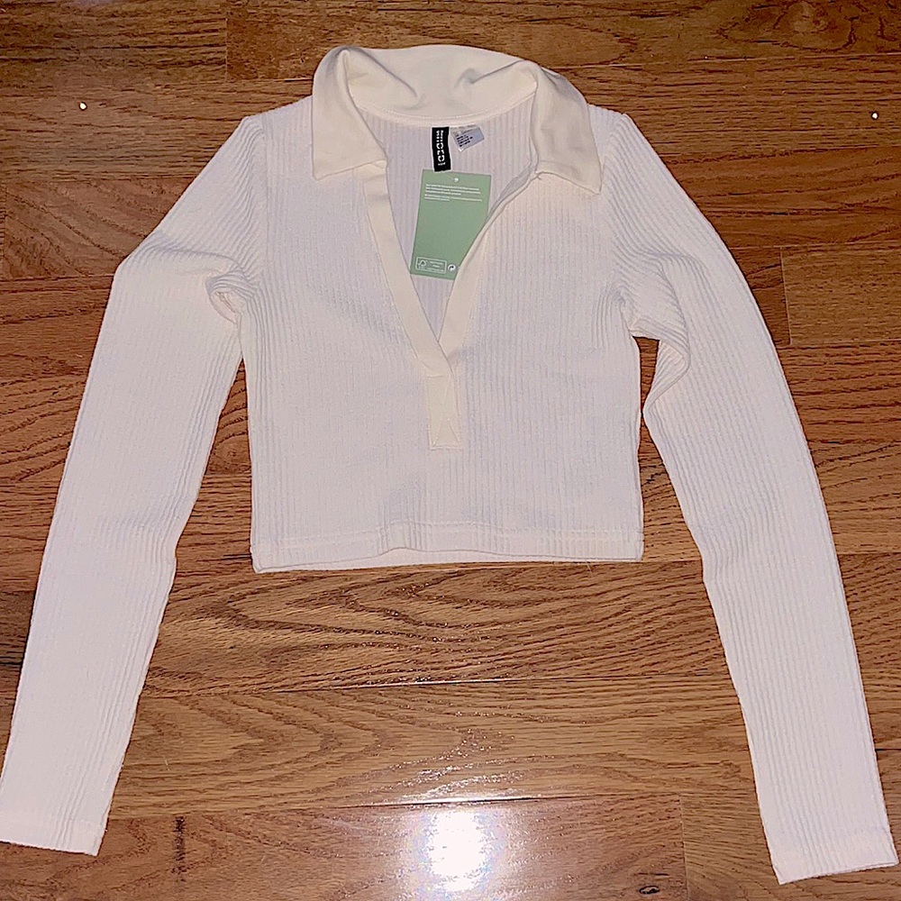 H&M Ribbed Top with Collar